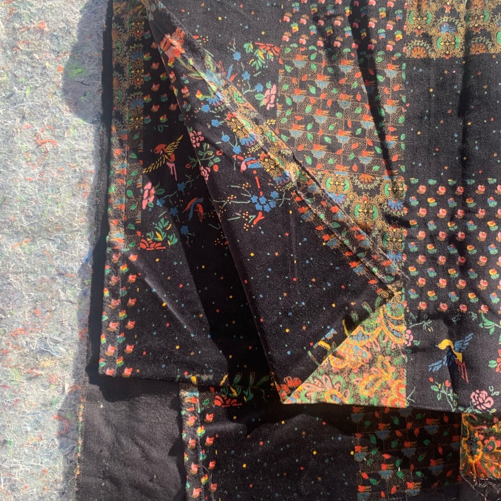Still Available - Vintage 70s faux patchwork cotton fabric sewing - Picture 5 of 11